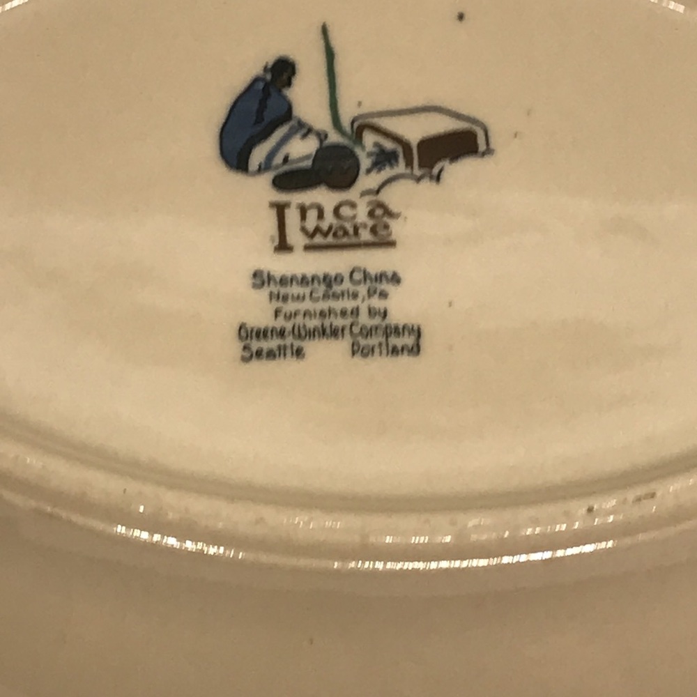 Vintage Shenango Inca Ware Oval Serving Bowl - Picture 3 of 5